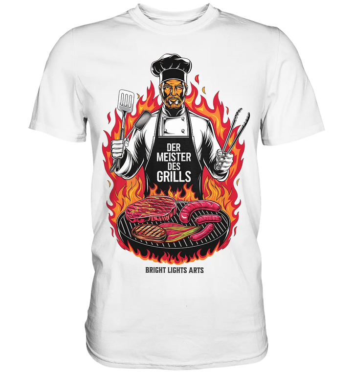 Meister des Grills – Koch im Flammenmeer - Premium Shirt Bright Lights Arts