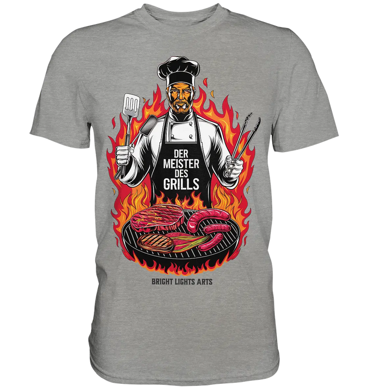 Meister des Grills – Koch im Flammenmeer - Premium Shirt Bright Lights Arts