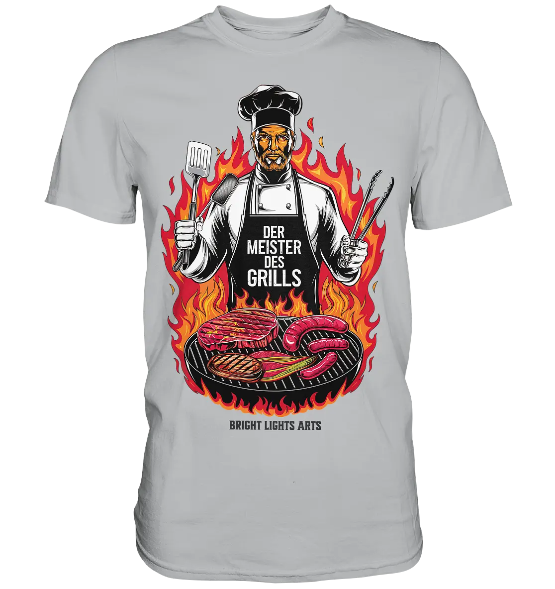 Meister des Grills – Koch im Flammenmeer - Premium Shirt Bright Lights Arts