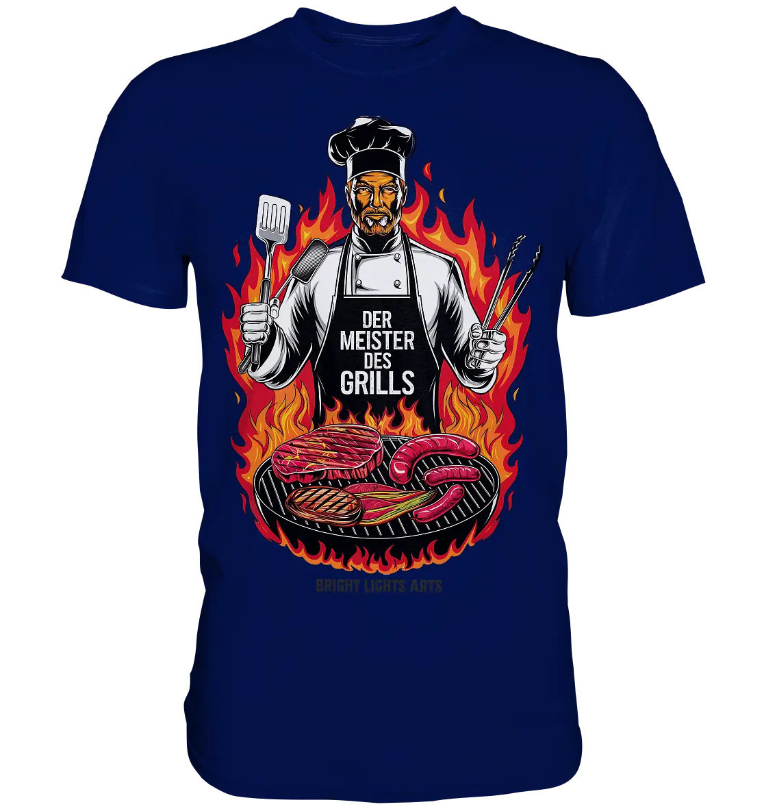 Meister des Grills – Koch im Flammenmeer - Premium Shirt Bright Lights Arts
