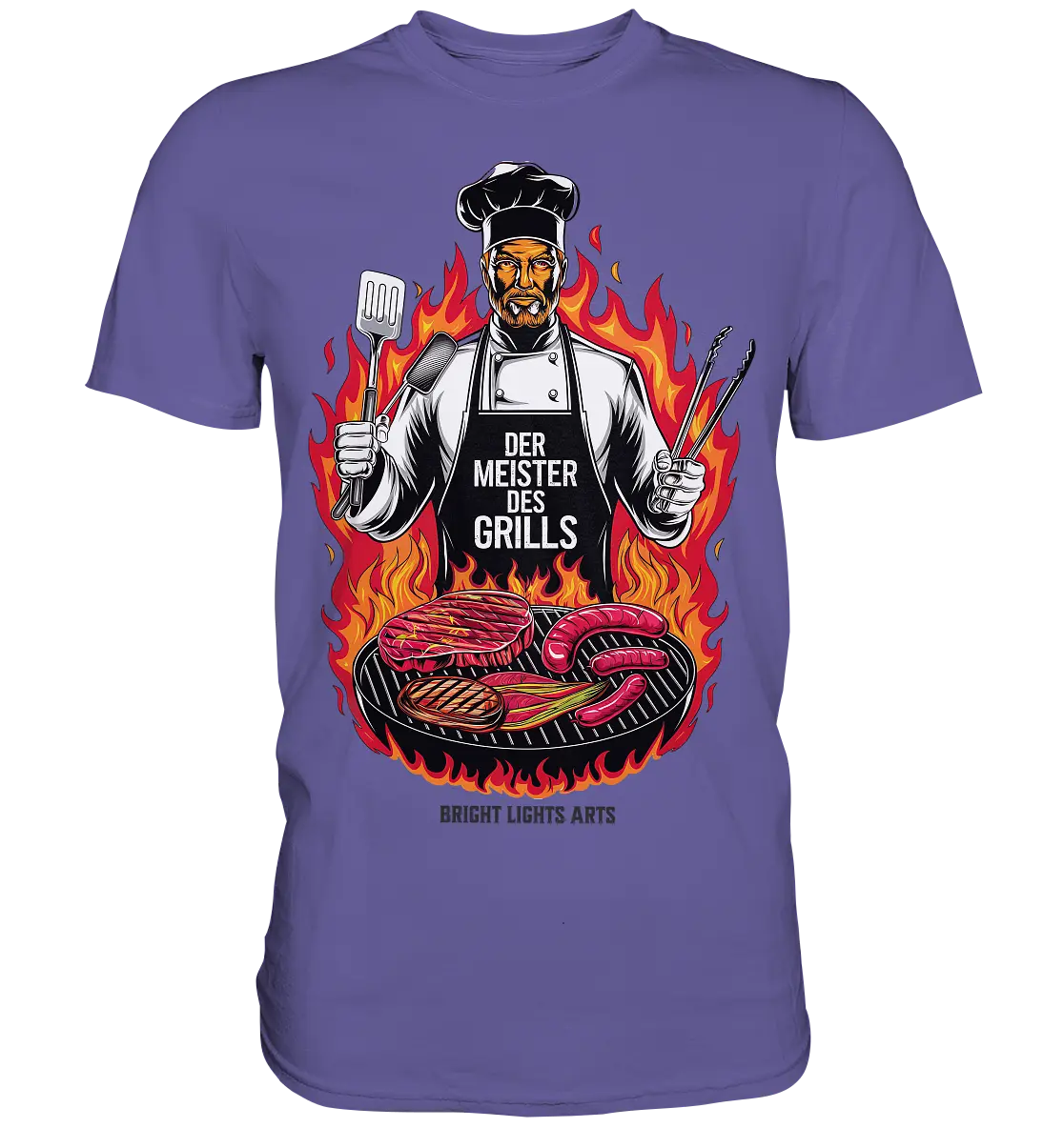 Meister des Grills – Koch im Flammenmeer - Premium Shirt Bright Lights Arts