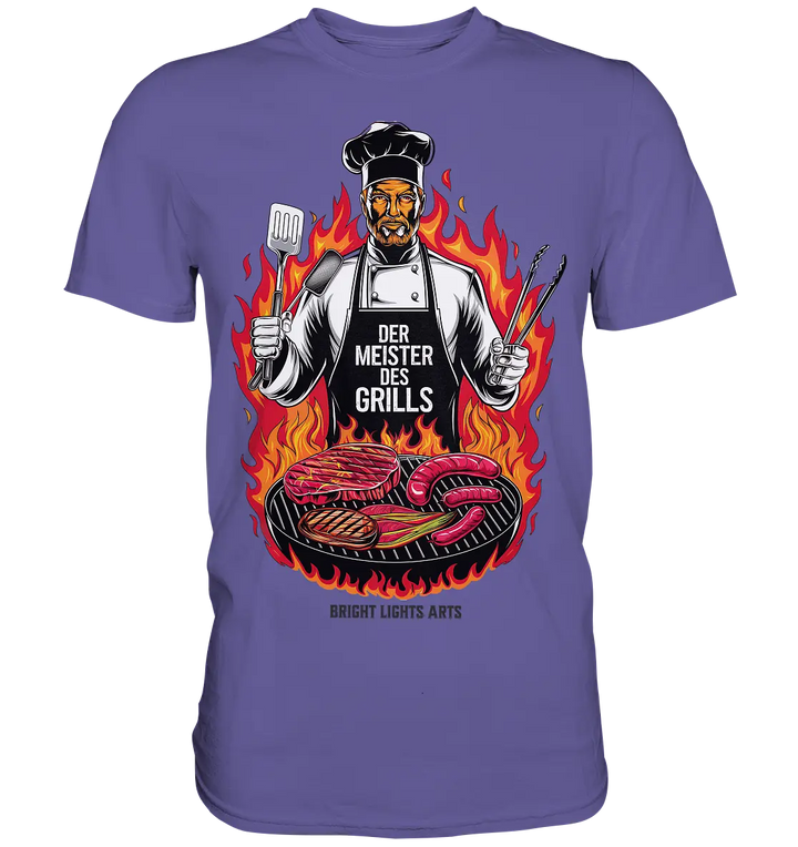 Meister des Grills – Koch im Flammenmeer - Premium Shirt Bright Lights Arts