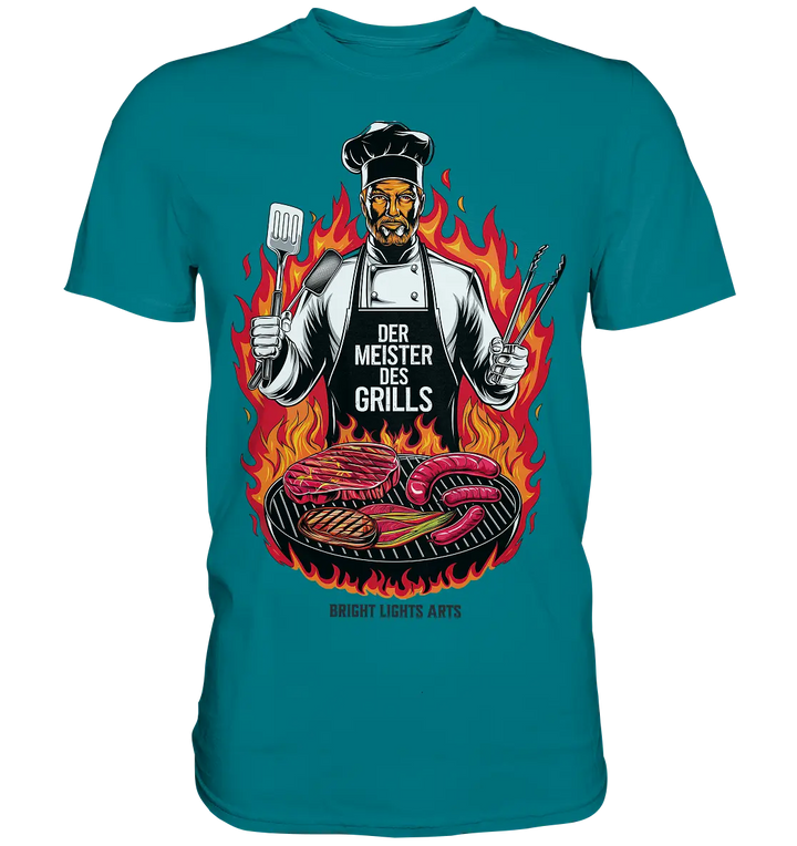 Meister des Grills – Koch im Flammenmeer - Premium Shirt Bright Lights Arts