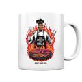 Meister des Grills – Koch im Flammenmeer - Tasse glossy Bright Lights Arts
