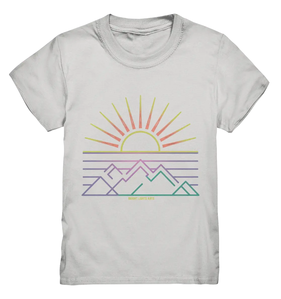 Minimalistisches Bergpanorama bei Sonnenaufgang - Kids Premium Shirt Bright Lights Arts