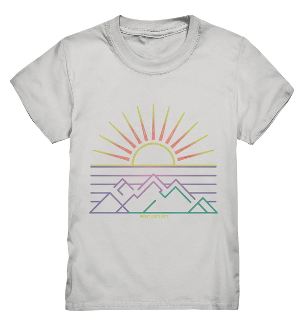 Minimalistisches Bergpanorama bei Sonnenaufgang - Kids Premium Shirt Bright Lights Arts