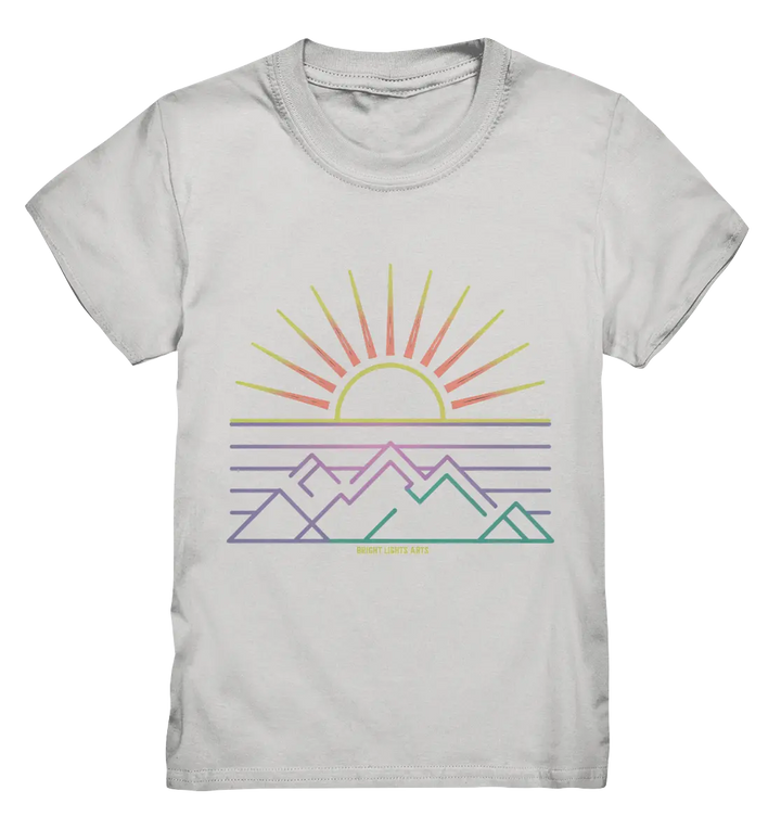 Minimalistisches Bergpanorama bei Sonnenaufgang - Kids Premium Shirt Bright Lights Arts