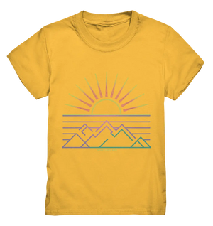 Minimalistisches Bergpanorama bei Sonnenaufgang - Kids Premium Shirt Bright Lights Arts