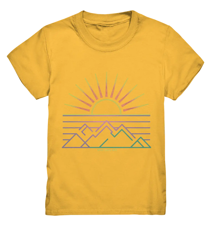 Minimalistisches Bergpanorama bei Sonnenaufgang - Kids Premium Shirt Bright Lights Arts