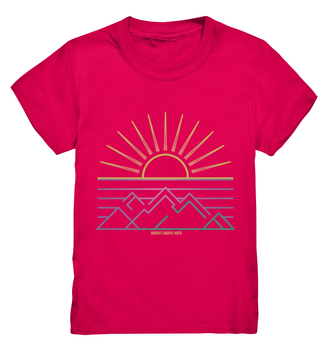 Minimalistisches Bergpanorama bei Sonnenaufgang - Kids Premium Shirt Bright Lights Arts