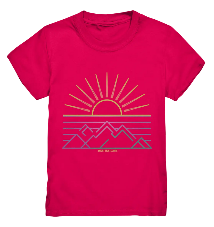 Minimalistisches Bergpanorama bei Sonnenaufgang - Kids Premium Shirt Bright Lights Arts