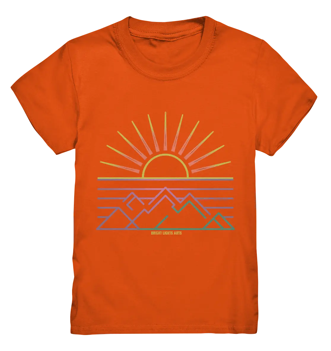 Minimalistisches Bergpanorama bei Sonnenaufgang - Kids Premium Shirt Bright Lights Arts