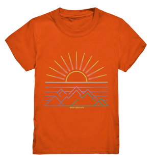 Minimalistisches Bergpanorama bei Sonnenaufgang - Kids Premium Shirt Bright Lights Arts