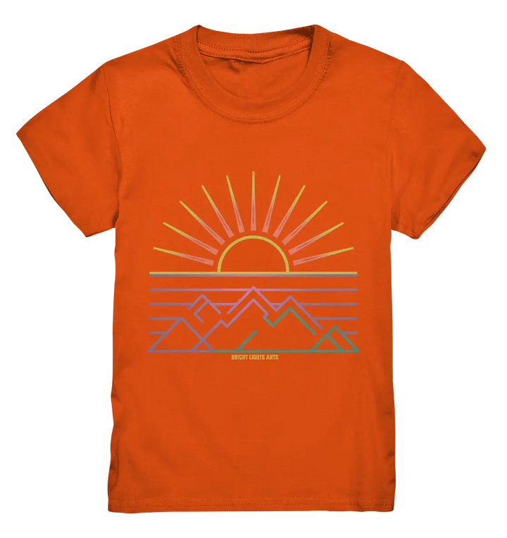 Minimalistisches Bergpanorama bei Sonnenaufgang - Kids Premium Shirt Bright Lights Arts