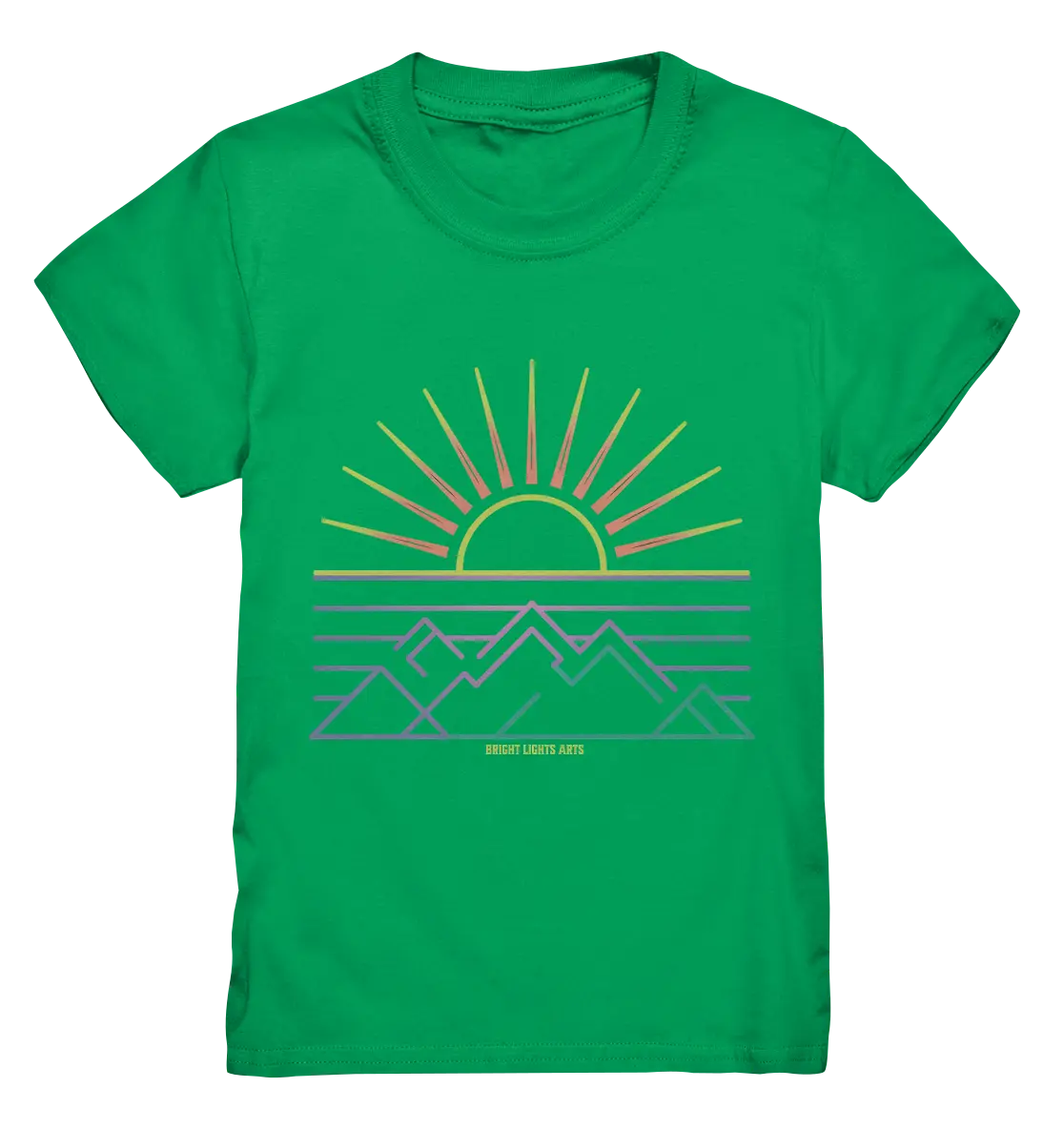 Minimalistisches Bergpanorama bei Sonnenaufgang - Kids Premium Shirt Bright Lights Arts