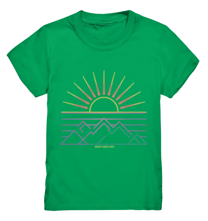 Minimalistisches Bergpanorama bei Sonnenaufgang - Kids Premium Shirt Bright Lights Arts