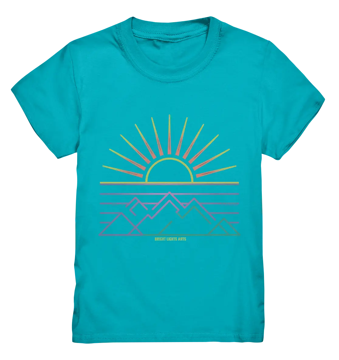 Minimalistisches Bergpanorama bei Sonnenaufgang - Kids Premium Shirt Bright Lights Arts