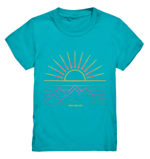 Minimalistisches Bergpanorama bei Sonnenaufgang - Kids Premium Shirt Bright Lights Arts