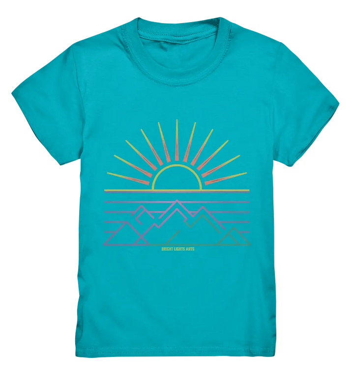 Minimalistisches Bergpanorama bei Sonnenaufgang - Kids Premium Shirt Bright Lights Arts