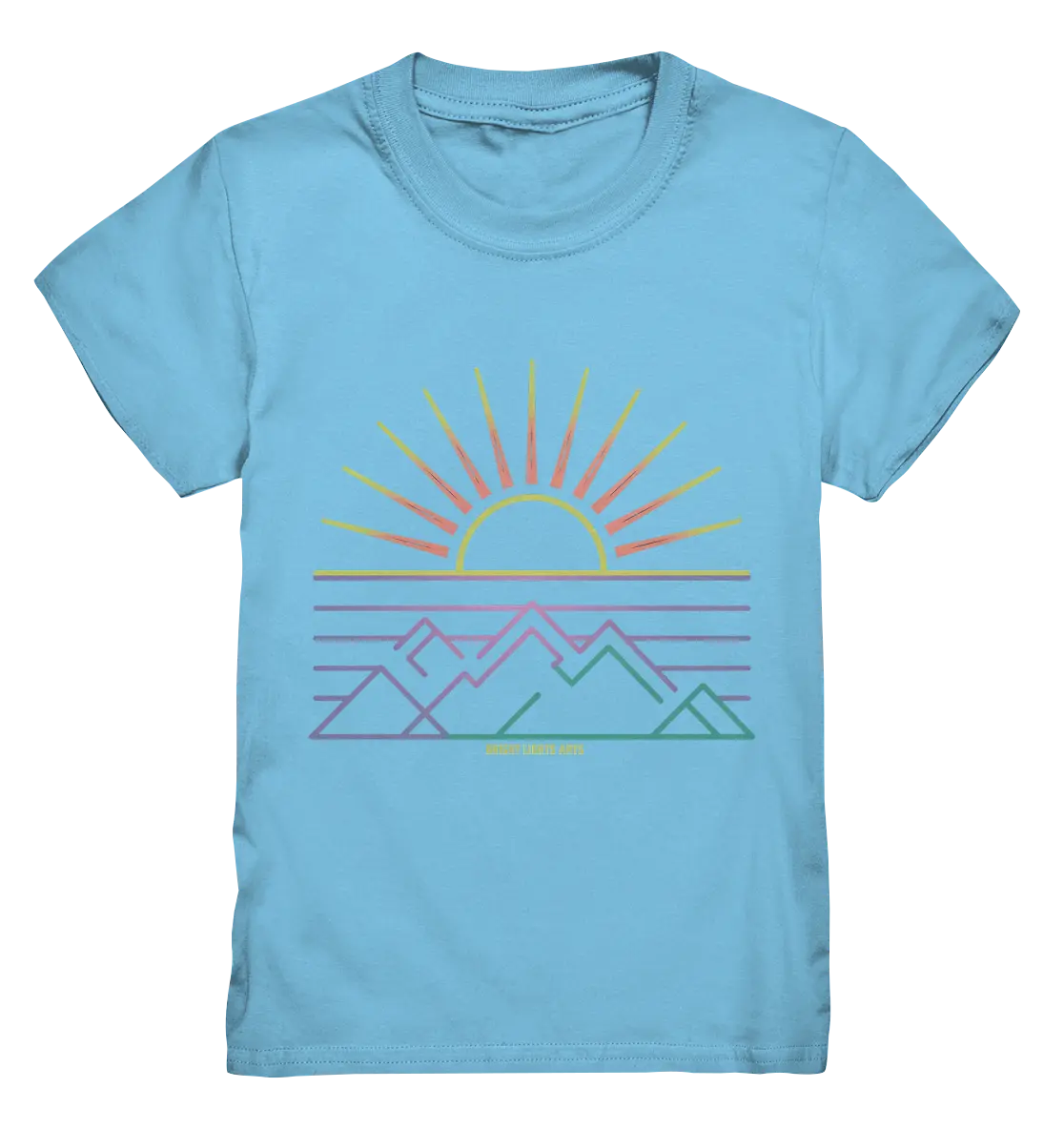 Minimalistisches Bergpanorama bei Sonnenaufgang - Kids Premium Shirt Bright Lights Arts