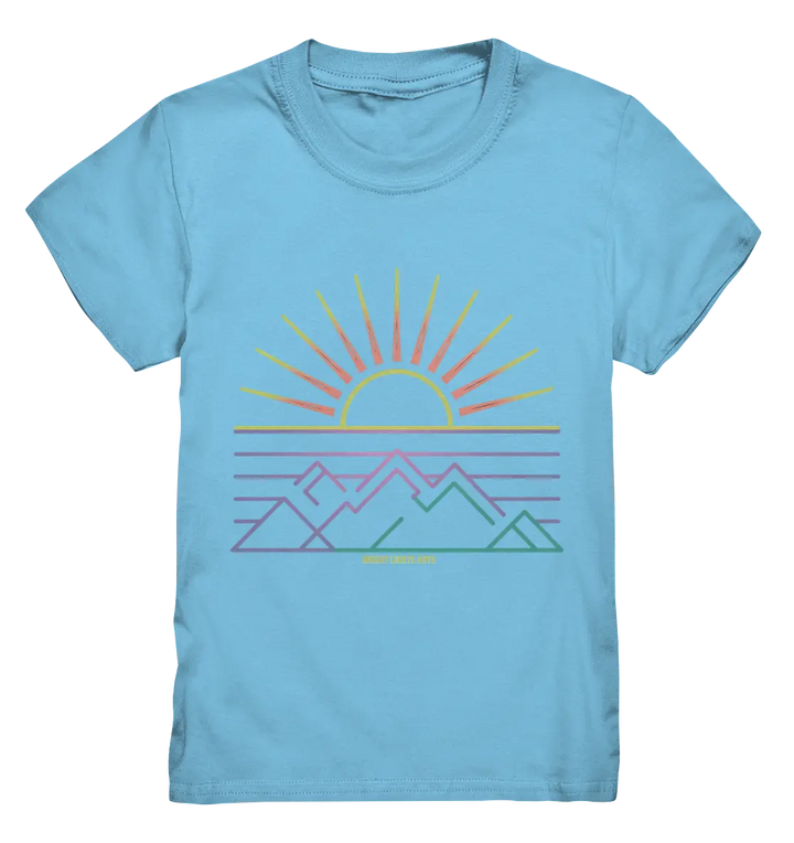Minimalistisches Bergpanorama bei Sonnenaufgang - Kids Premium Shirt Bright Lights Arts