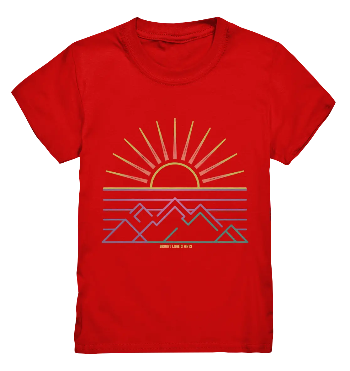 Minimalistisches Bergpanorama bei Sonnenaufgang - Kids Premium Shirt Bright Lights Arts