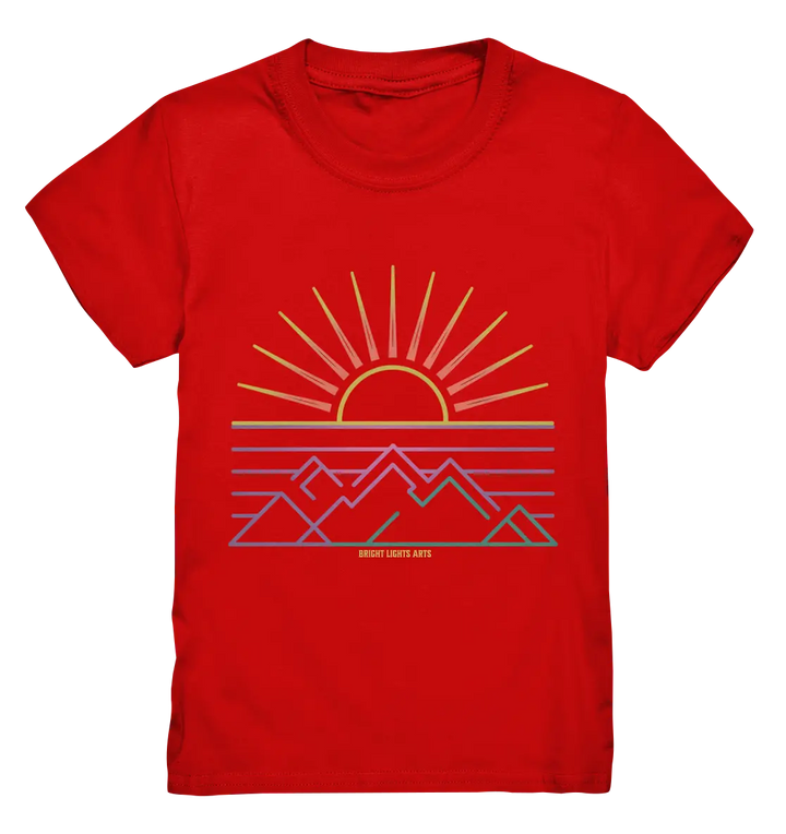 Minimalistisches Bergpanorama bei Sonnenaufgang - Kids Premium Shirt Bright Lights Arts