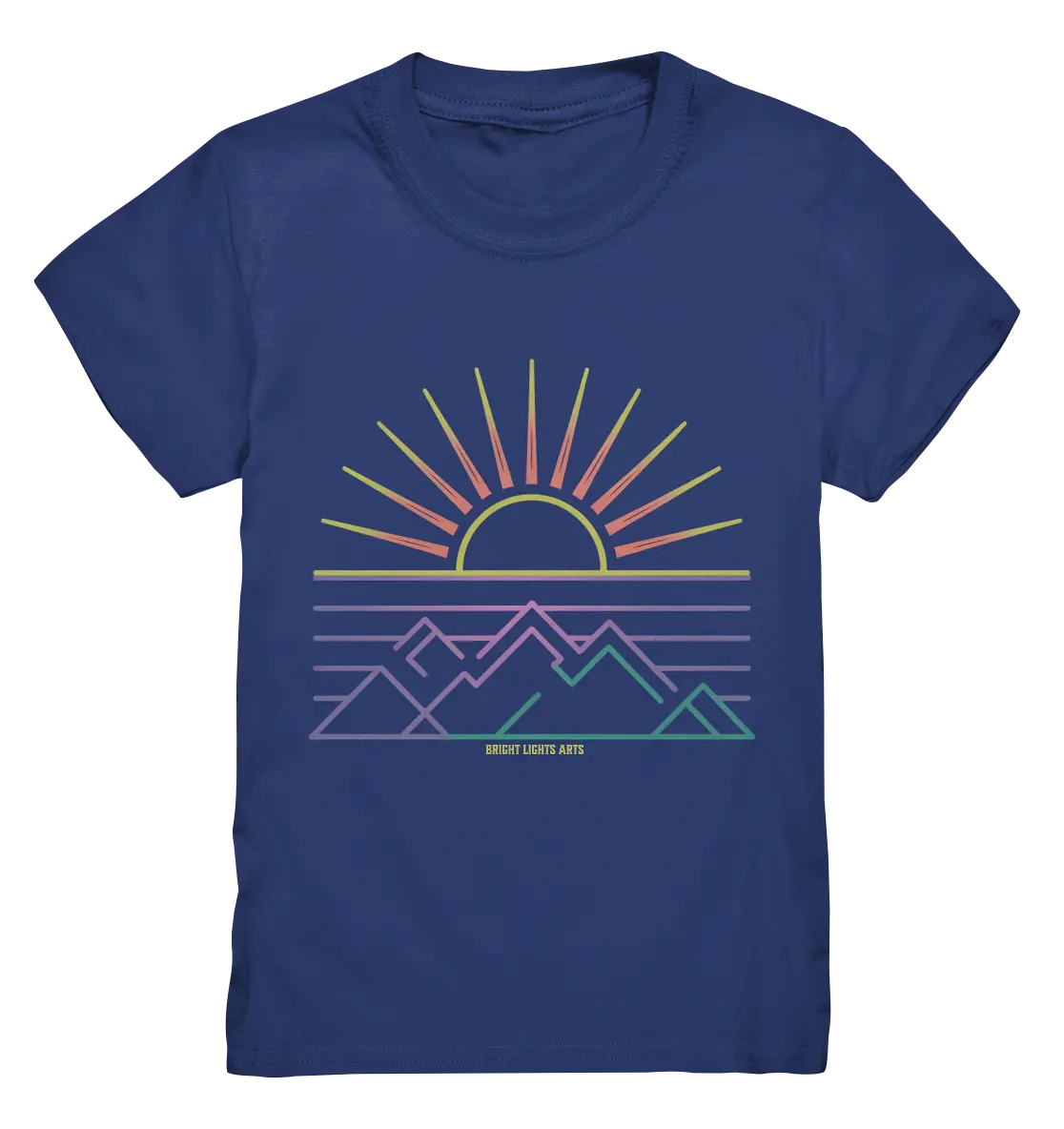 Minimalistisches Bergpanorama bei Sonnenaufgang - Kids Premium Shirt Bright Lights Arts