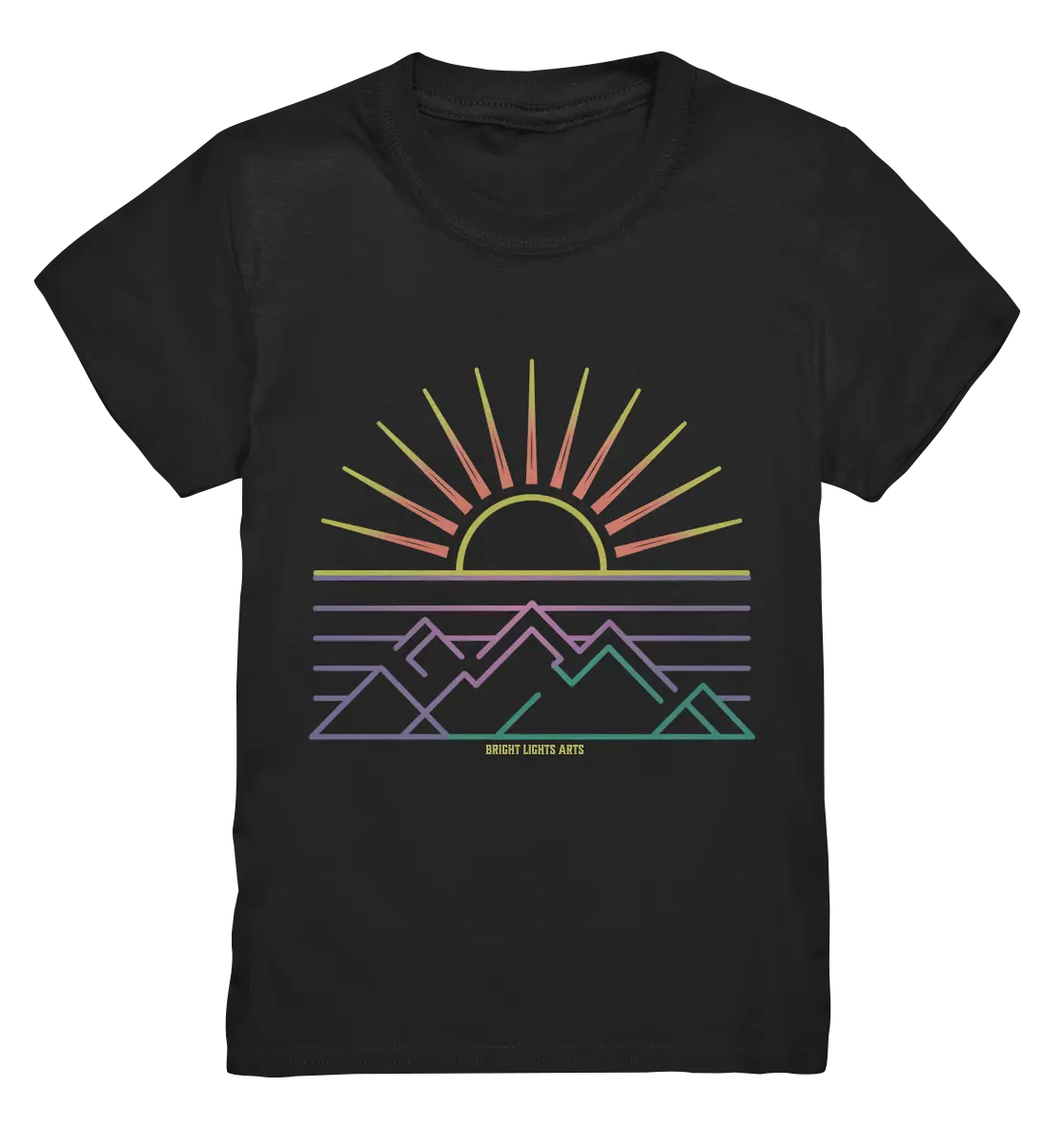 Minimalistisches Bergpanorama bei Sonnenaufgang - Kids Premium Shirt Bright Lights Arts