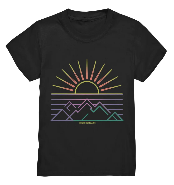 Minimalistisches Bergpanorama bei Sonnenaufgang - Kids Premium Shirt Bright Lights Arts