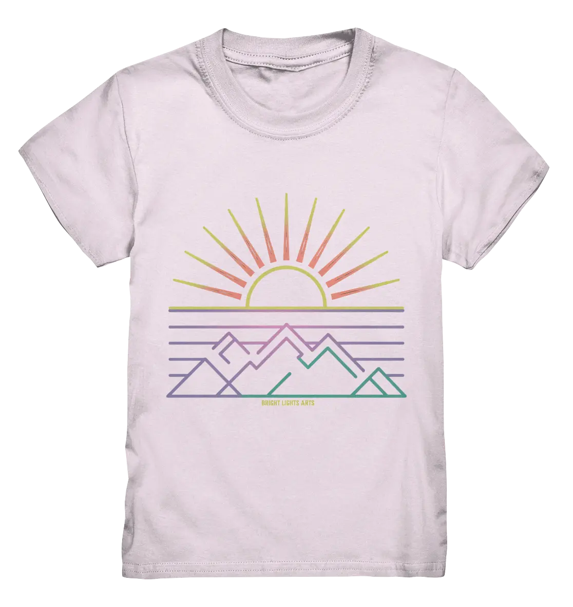 Minimalistisches Bergpanorama bei Sonnenaufgang - Kids Premium Shirt Bright Lights Arts