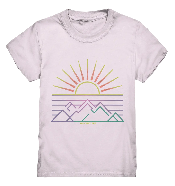 Minimalistisches Bergpanorama bei Sonnenaufgang - Kids Premium Shirt Bright Lights Arts
