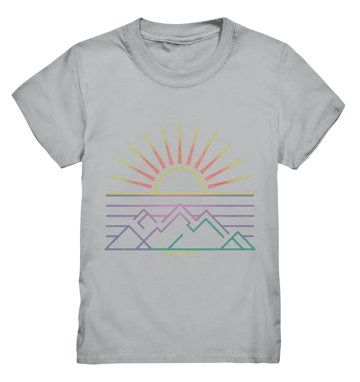 Minimalistisches Bergpanorama bei Sonnenaufgang - Kids Premium Shirt Bright Lights Arts