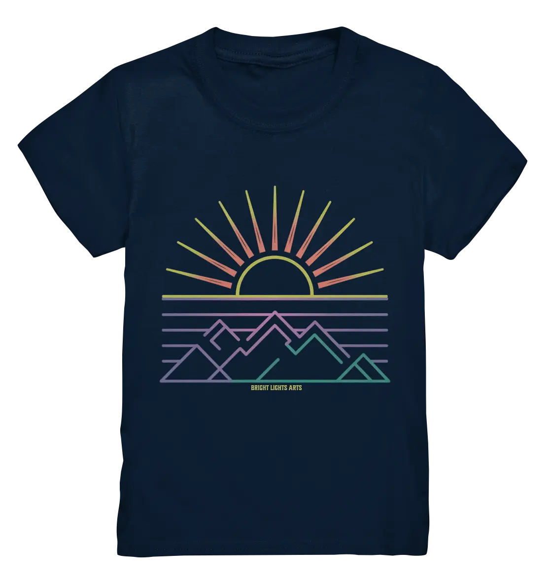 Minimalistisches Bergpanorama bei Sonnenaufgang - Kids Premium Shirt Bright Lights Arts