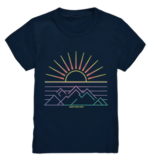 Minimalistisches Bergpanorama bei Sonnenaufgang - Kids Premium Shirt Bright Lights Arts