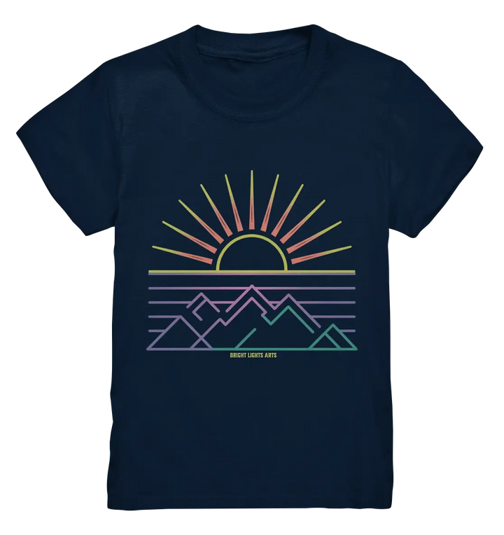Minimalistisches Bergpanorama bei Sonnenaufgang - Kids Premium Shirt Bright Lights Arts