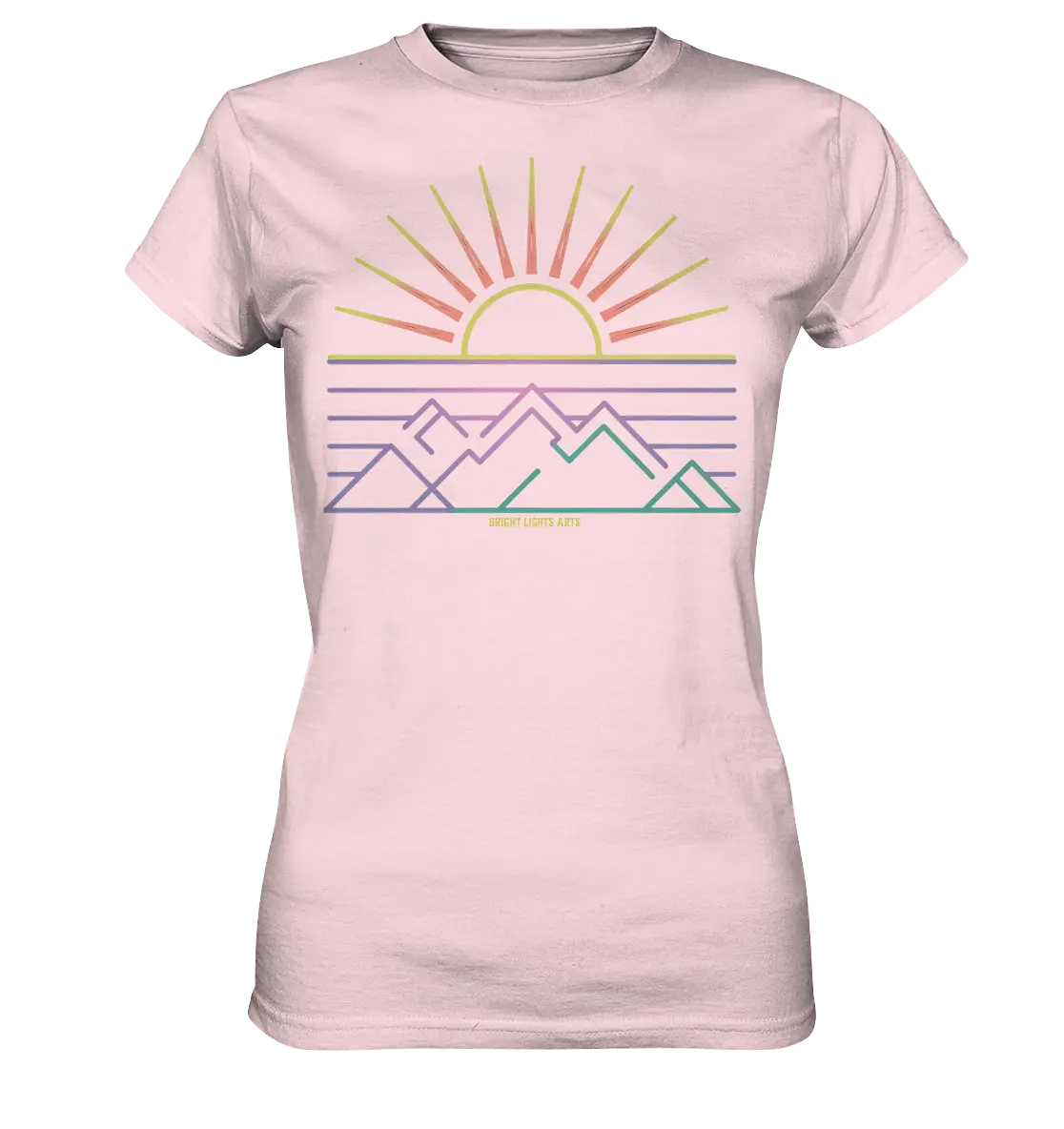 Minimalistisches Bergpanorama bei Sonnenaufgang - Ladies Premium Shirt Bright Lights Arts