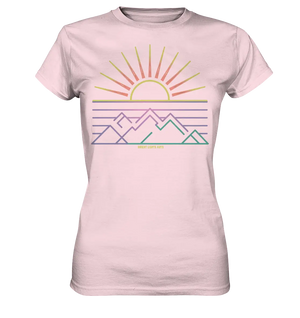 Minimalistisches Bergpanorama bei Sonnenaufgang - Ladies Premium Shirt Bright Lights Arts