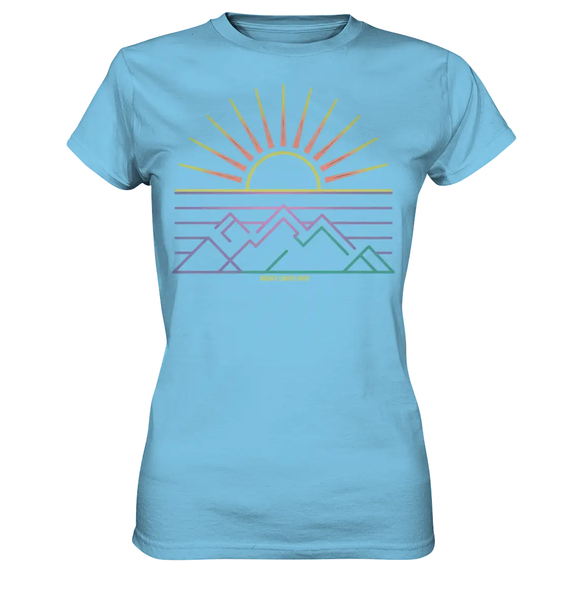 Minimalistisches Bergpanorama bei Sonnenaufgang - Ladies Premium Shirt Bright Lights Arts