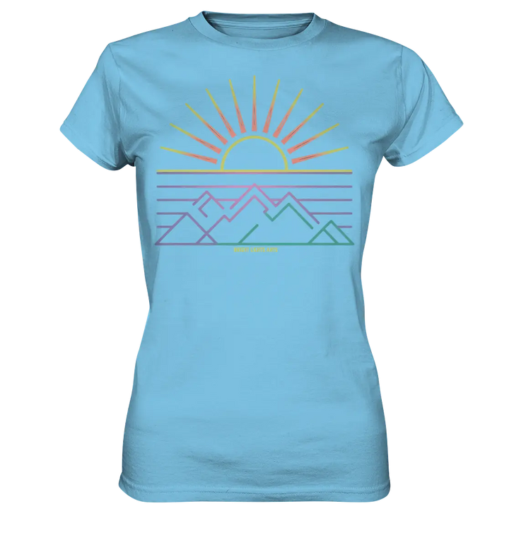 Minimalistisches Bergpanorama bei Sonnenaufgang - Ladies Premium Shirt Bright Lights Arts