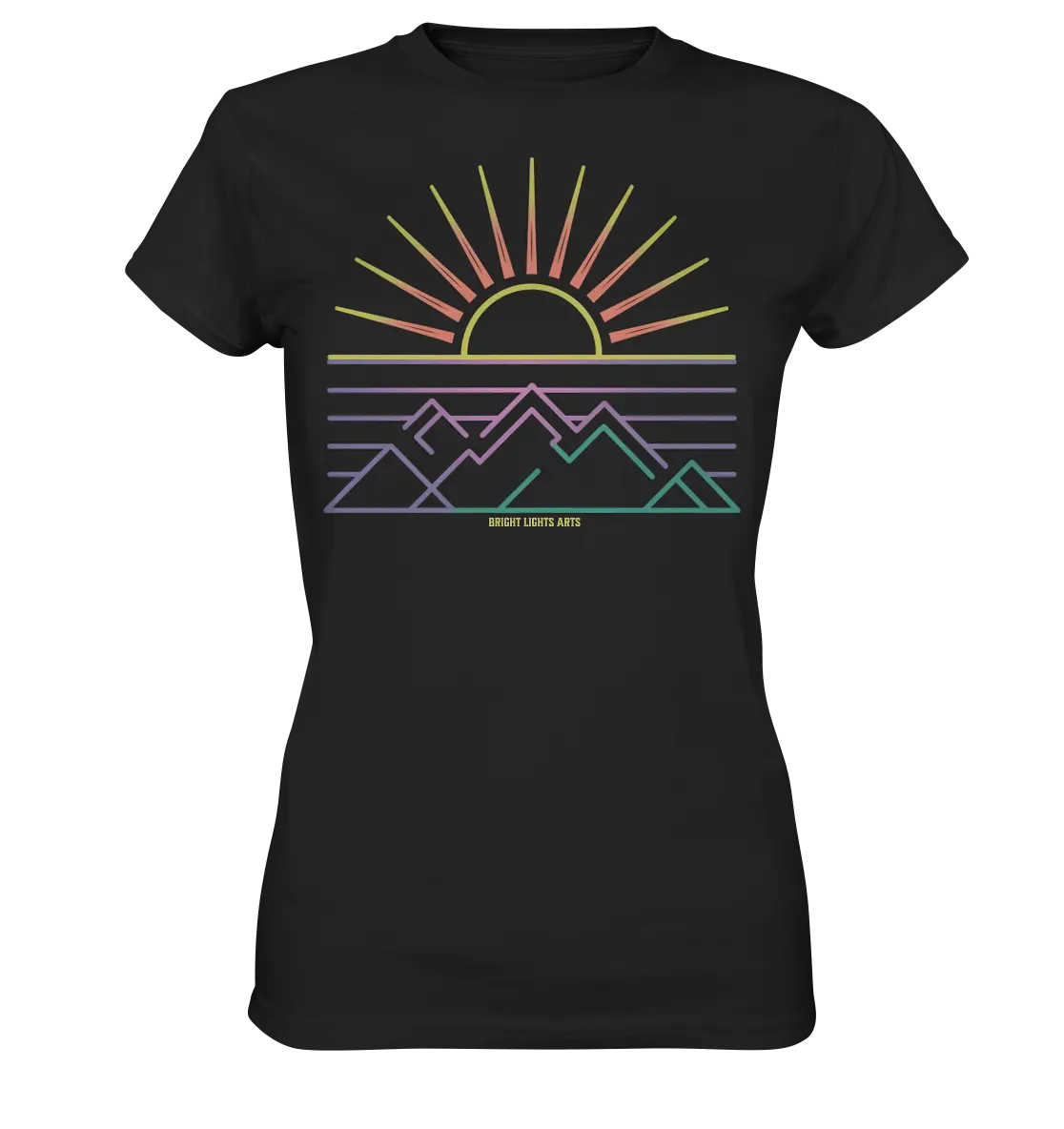 Minimalistisches Bergpanorama bei Sonnenaufgang - Ladies Premium Shirt Bright Lights Arts