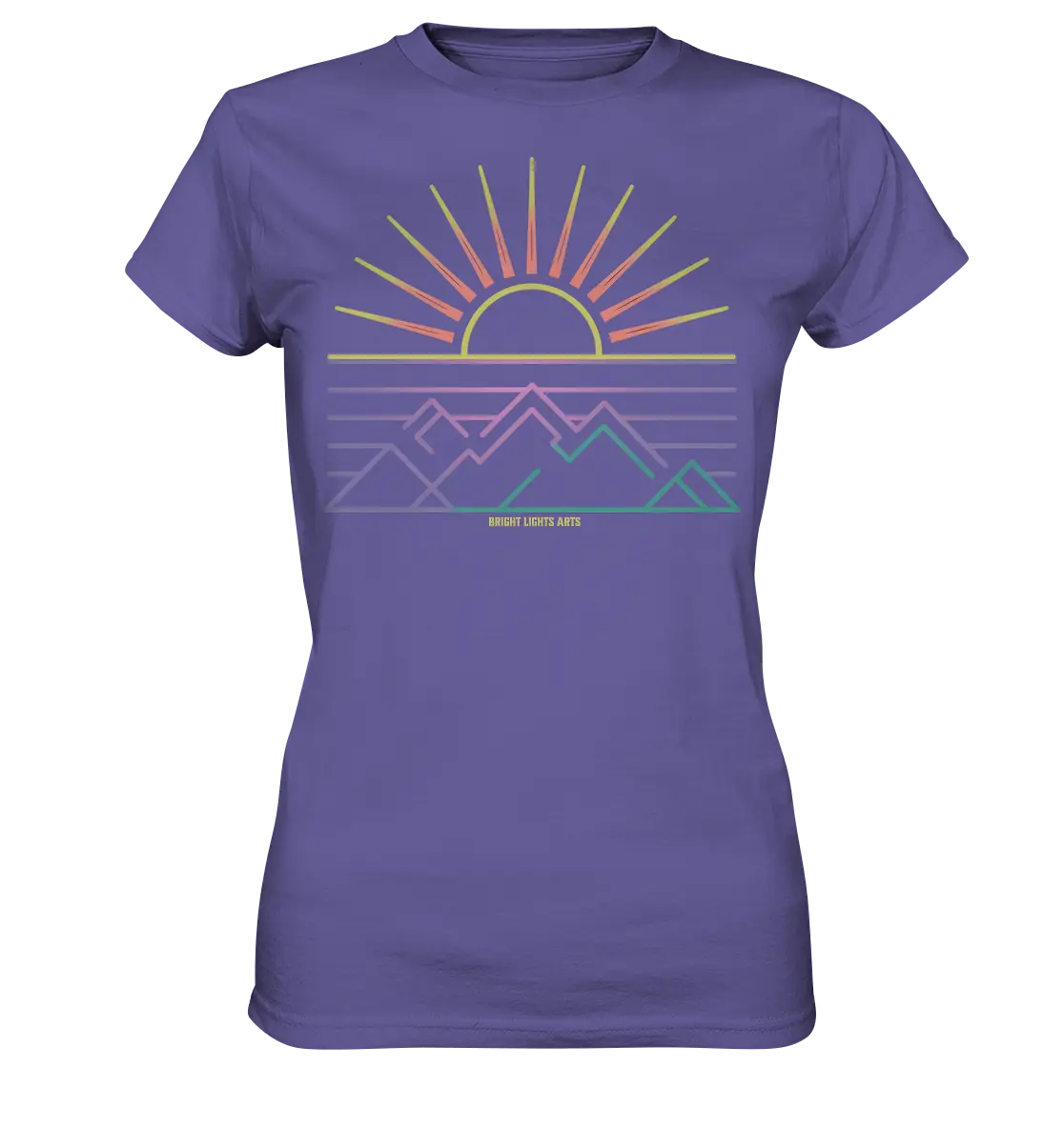 Minimalistisches Bergpanorama bei Sonnenaufgang - Ladies Premium Shirt Bright Lights Arts
