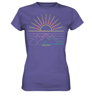 Minimalistisches Bergpanorama bei Sonnenaufgang - Ladies Premium Shirt Bright Lights Arts