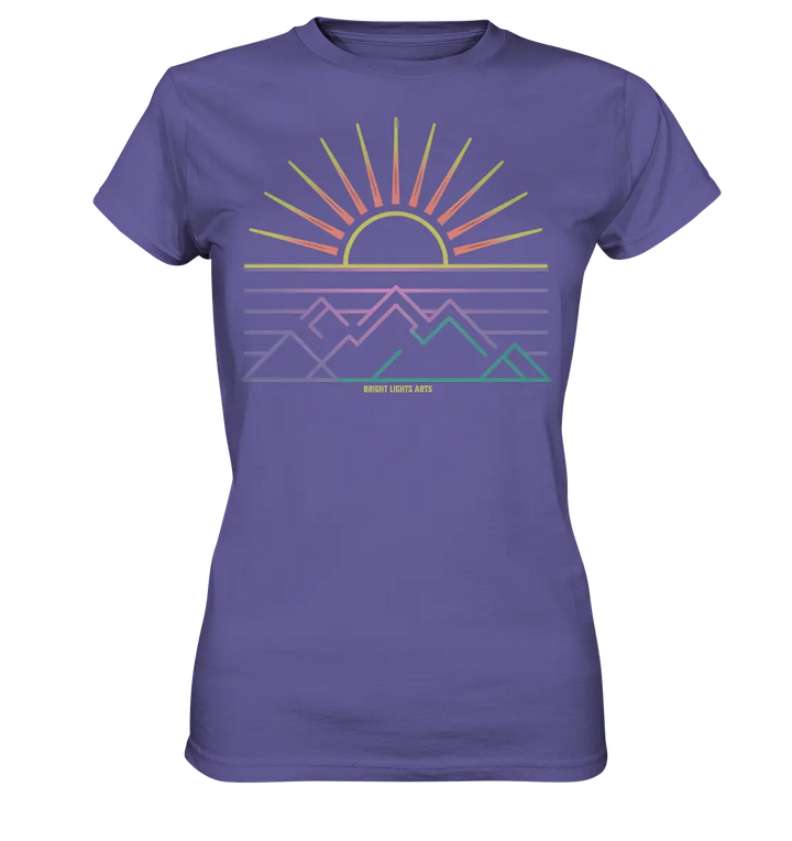 Minimalistisches Bergpanorama bei Sonnenaufgang - Ladies Premium Shirt Bright Lights Arts
