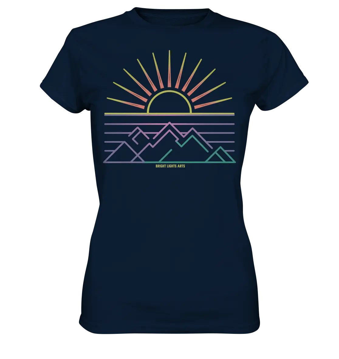 Minimalistisches Bergpanorama bei Sonnenaufgang - Ladies Premium Shirt Bright Lights Arts