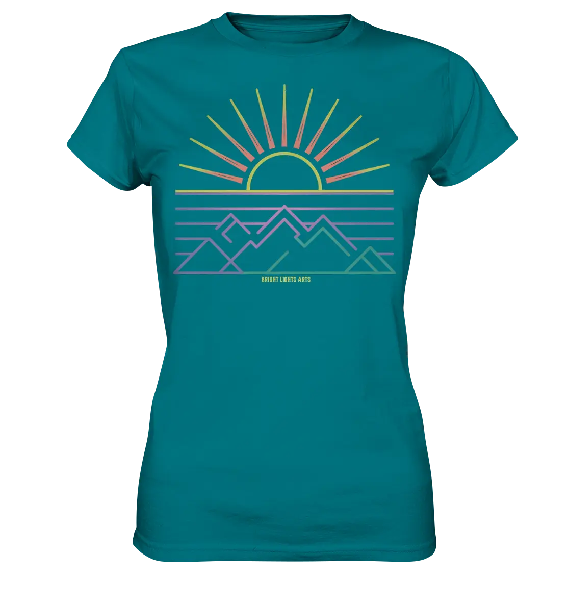 Minimalistisches Bergpanorama bei Sonnenaufgang - Ladies Premium Shirt Bright Lights Arts