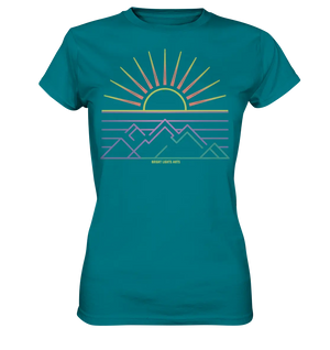 Minimalistisches Bergpanorama bei Sonnenaufgang - Ladies Premium Shirt Bright Lights Arts