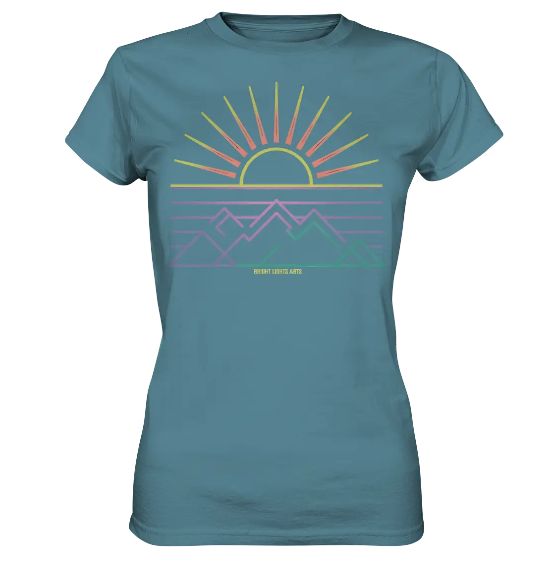 Minimalistisches Bergpanorama bei Sonnenaufgang - Ladies Premium Shirt Bright Lights Arts