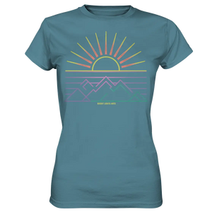 Minimalistisches Bergpanorama bei Sonnenaufgang - Ladies Premium Shirt Bright Lights Arts