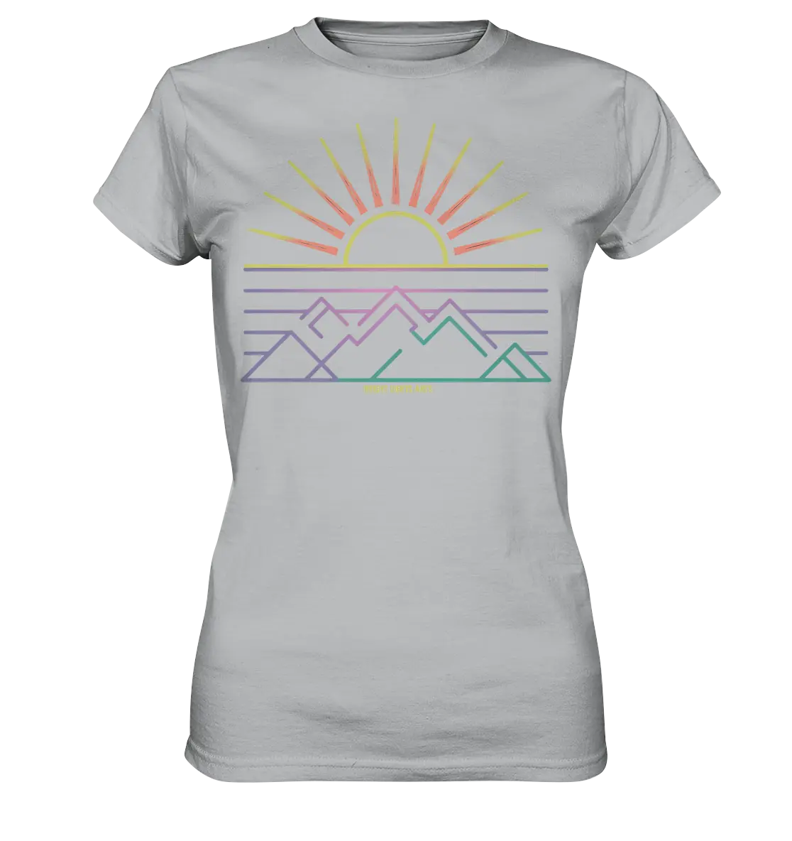 Minimalistisches Bergpanorama bei Sonnenaufgang - Ladies Premium Shirt Bright Lights Arts